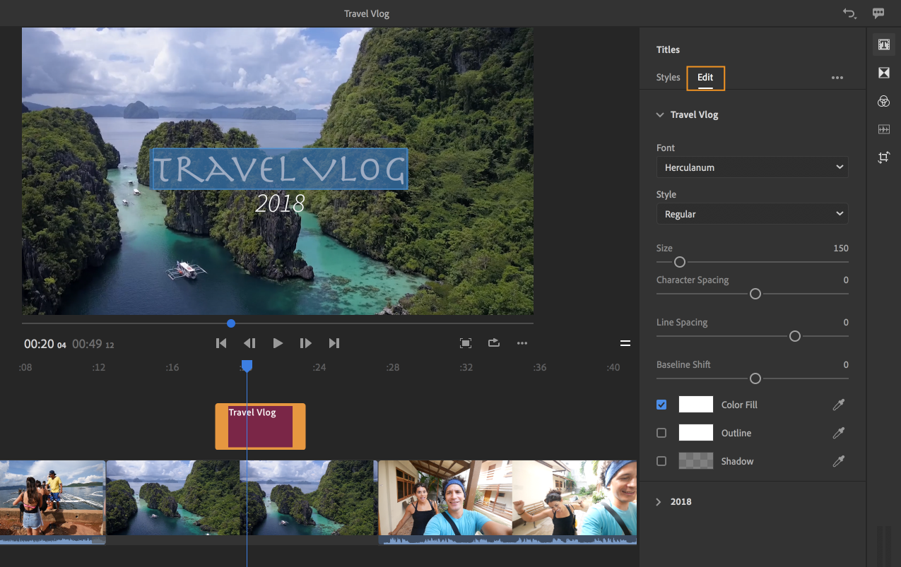 Adobe Premiere Rush Templates