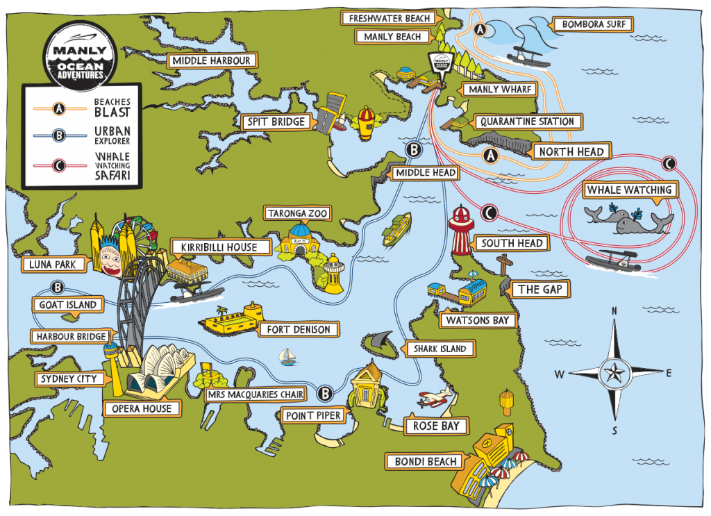 Map of the Sydney Harbor