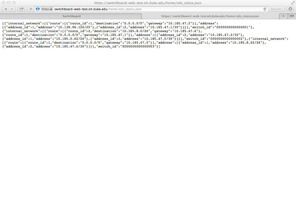 JSON-format SDN network status - good for computers, but not completely human-friendly