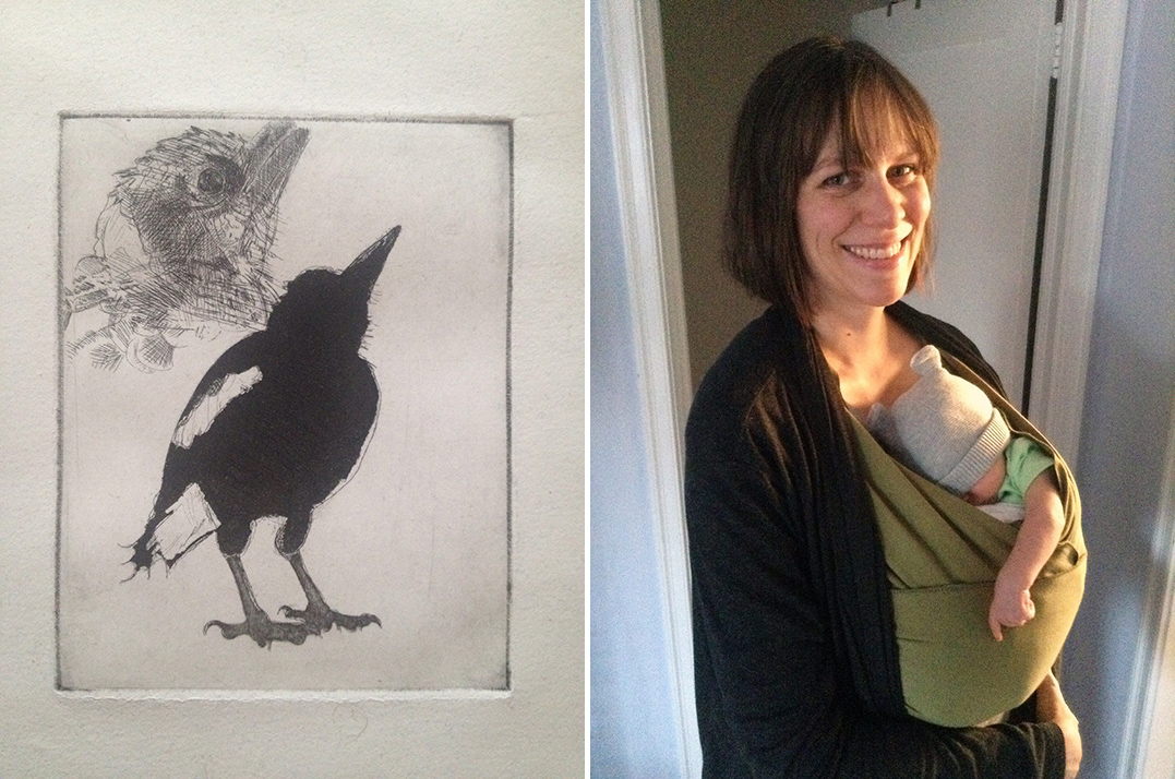 Stephanie Gehring Ladd and one of her prints