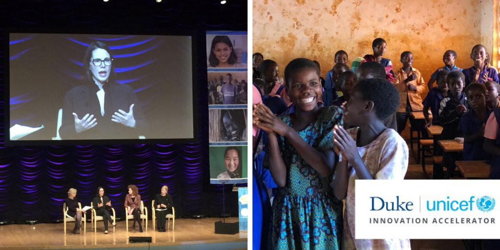 Duke alumna Selwyn Rayzor discusses the Duke-UNICEF Innovation Accelerator during UNICEF’s Annual Summit in March 2019.