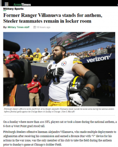 Pittsburgh Steelers' Alejandro Villanueva: Standing alone for