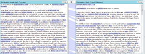 Fig. 7. A heat map of the rough draft and final draft of the Declaration of Independence from Juxta [8]