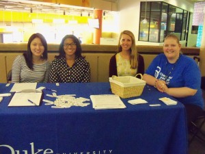 OIT Student Staff Jenny Su, Jillian Williams and Rebecca Dickerson with Christine Vucinich (OIT Training Coordinator)