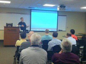 John Straffin facilitating questions during the Q&A.