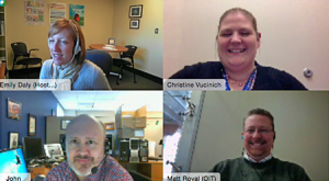 Screen shot of staff participating in a WebEx meeting!
