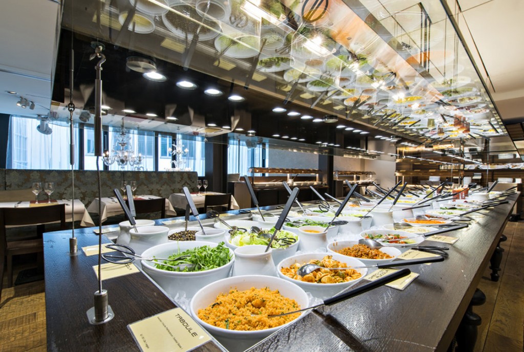 "Today, Hiltl features more than 100 items on its vast buffet."