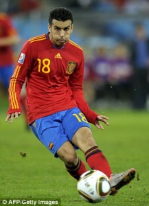 Pedro excels in place of out of form Torres. Photo by AFP/Getty Images