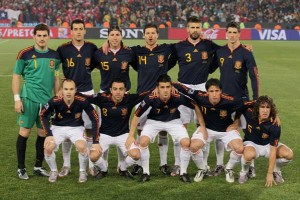 Spain starting 11 against Chile. Photo by AP