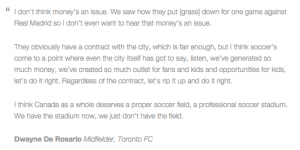 Words from a Canadian player highlighting the grassroots movement