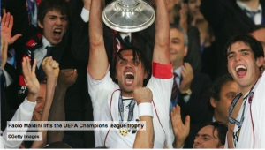 Paolo Maldini and AC Milan celebrate their seventh UEFA Champions League title in 2007. Courtesy of http://www.uefa.com/uefachampionsleague/season=2006/overview/index.html#200607+milan+avenge+liverpool+defeat
