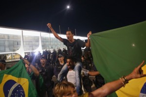 Brazilians celebrating in the streets after the Lower House voted to impeach Dilma Rousseff (Source: Mario Tama, Getty Images)