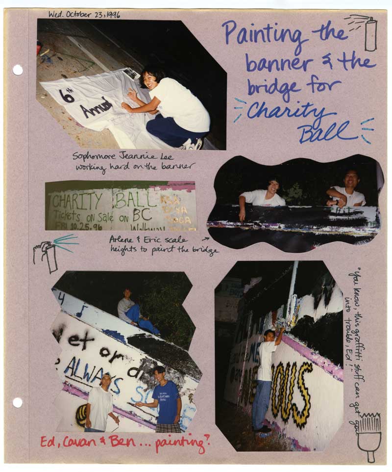 Page from Asian Student Association scrapbook, 1996-1997