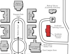 small map identifying the ARC on East campus