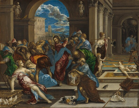 Jesus cleansing the Temple.