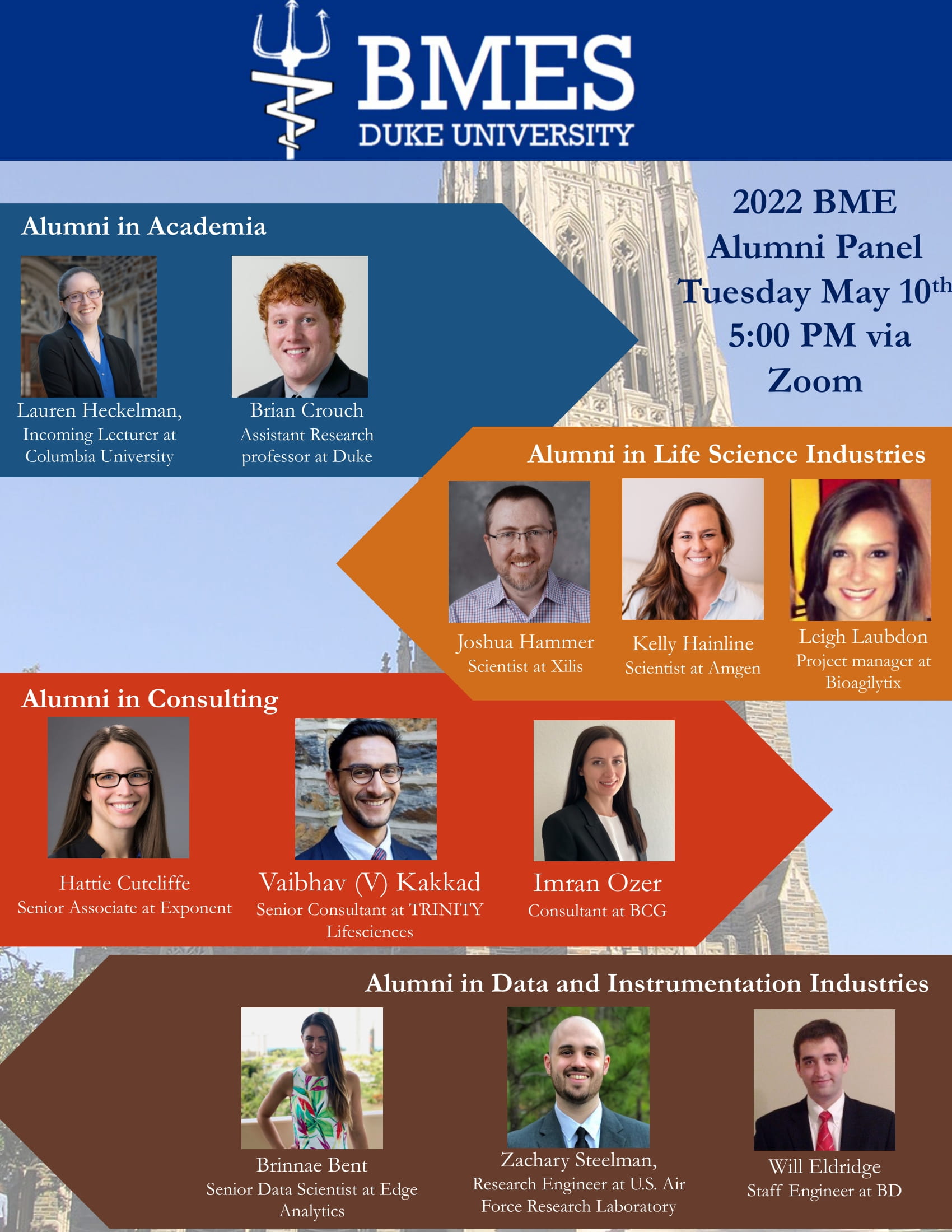 2022 BMES PhD Alumni Career Panel Duke Graduate Biomedical