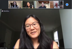 Jenny Tung in a Zoom meeting