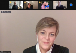 Christine Stabell Benn in a Zoom meeting