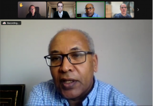 picture of Dawit Wolday in a Zoom meeting