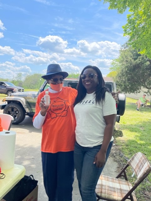 Dr. Akinyemiju and Alice Robinson, Caswell County Outreach program. Earth Day Celebration, April 2022. Yanceyville, NC