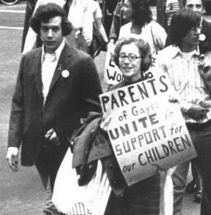 Morty Manford and mother at protest