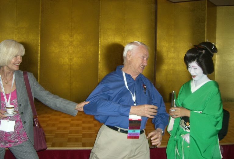 Kay & Ed Hammond in Japan with Geisha