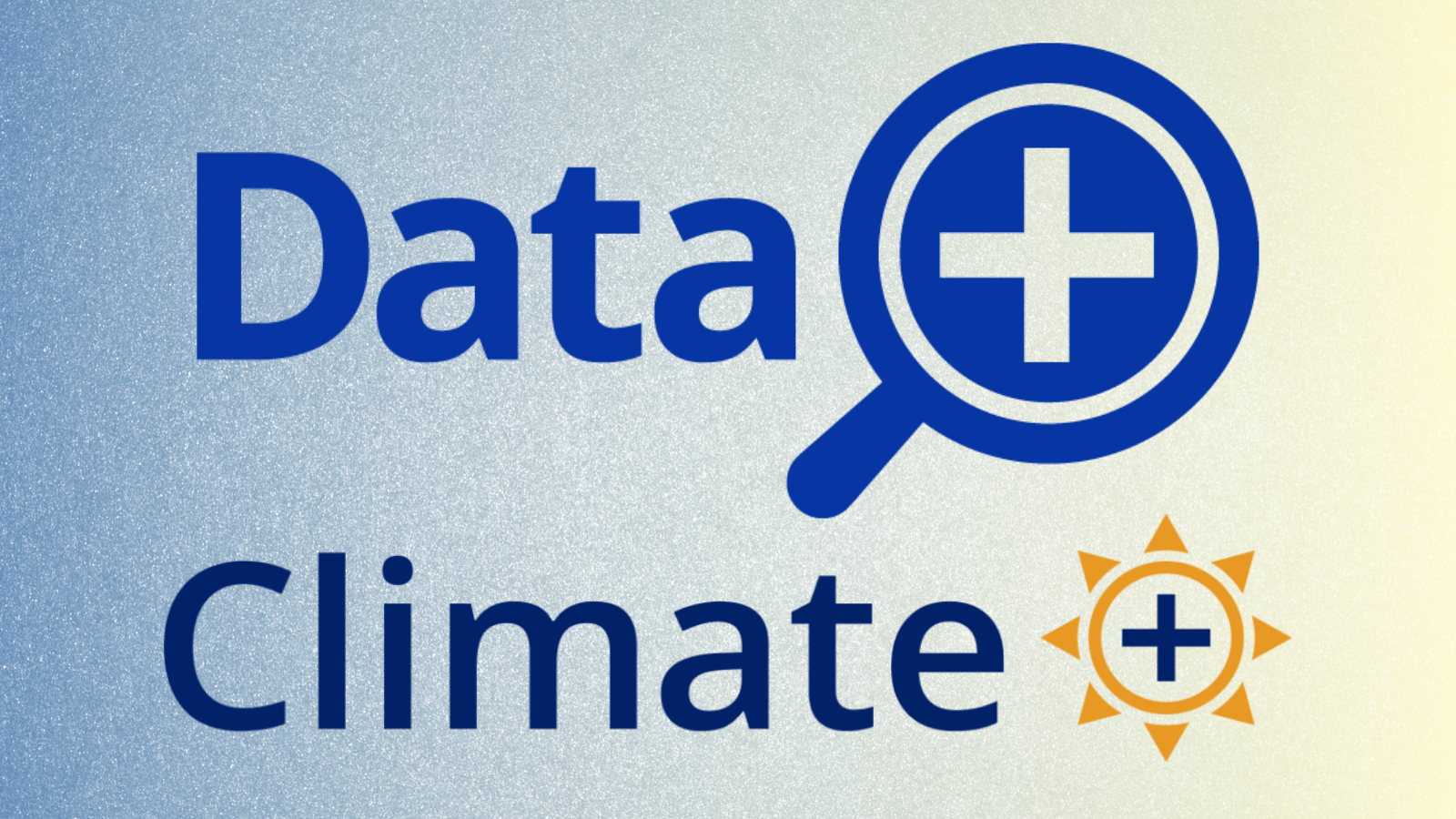 Data plus and Climate plus logos.