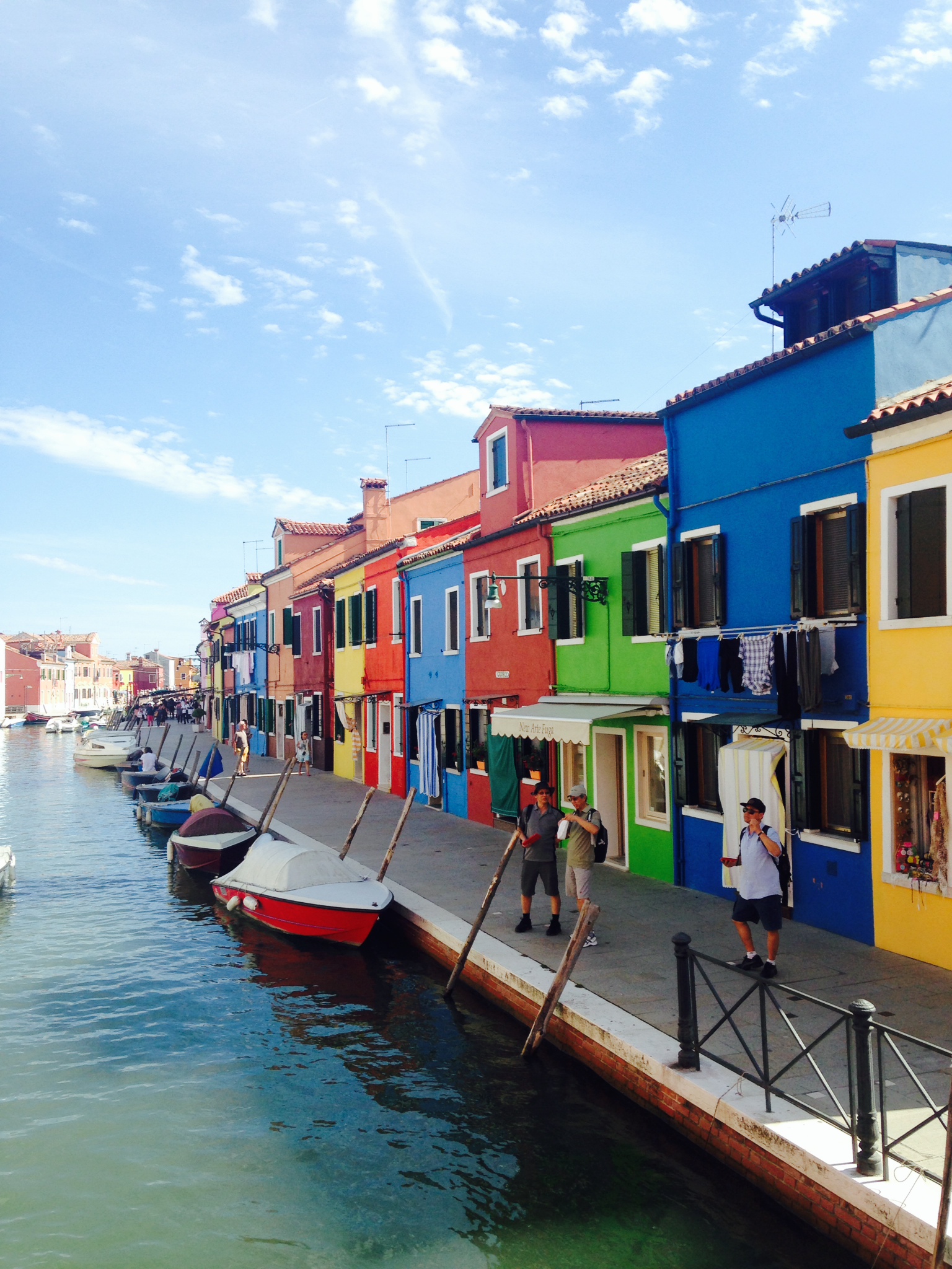 Colorful buildings on a canal in Burano, Italy