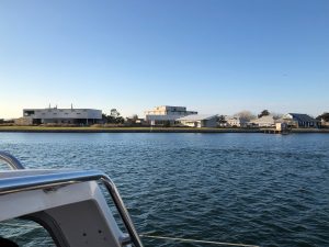 A quick glimpse of the Duke Marine Lab as we head out to sea.