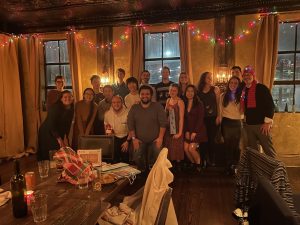 Poss Lab group photo at holiday party 2022