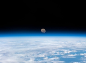 Photo of moonrise over Earth