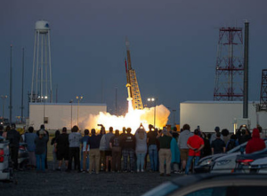Rocket launch from Wallops Flight Facility, VA