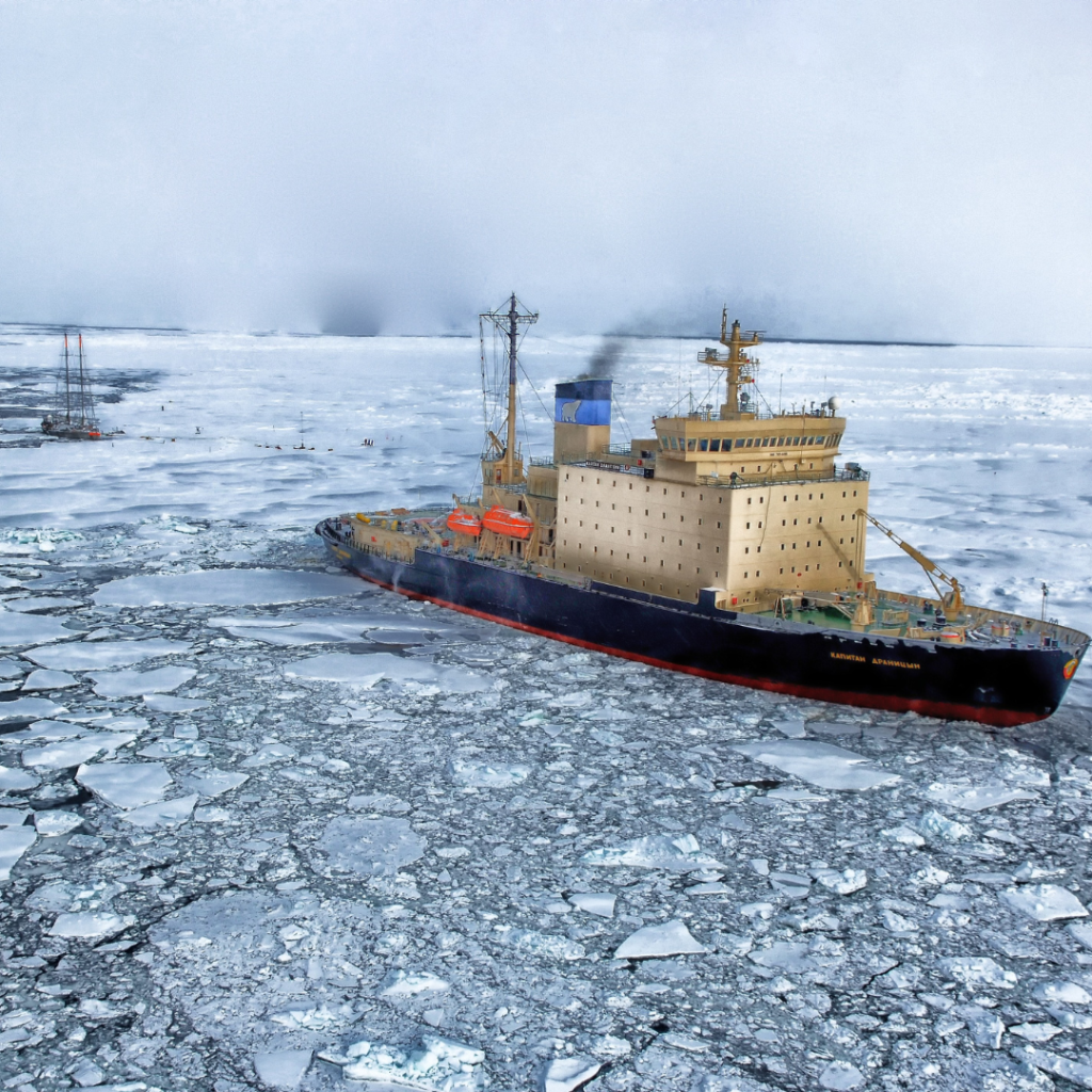 Photograph of ship in Arctic