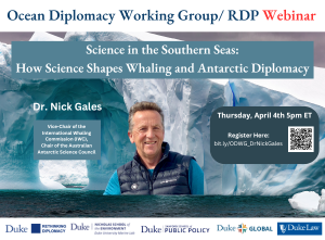 Flyer with image of iceburg and scientist Dr. Nick Gales