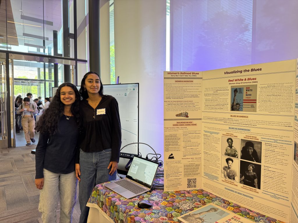 Trisha and Mandira presenting at the Bass Connections 2025 Symposium,