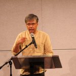 Photo of Amit Chaudhuri reading during the Black Festival