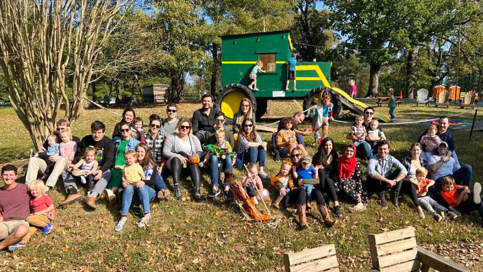 General Surgery residents with their family at the Fall Festival