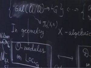 blackboard with math equations written in chalk