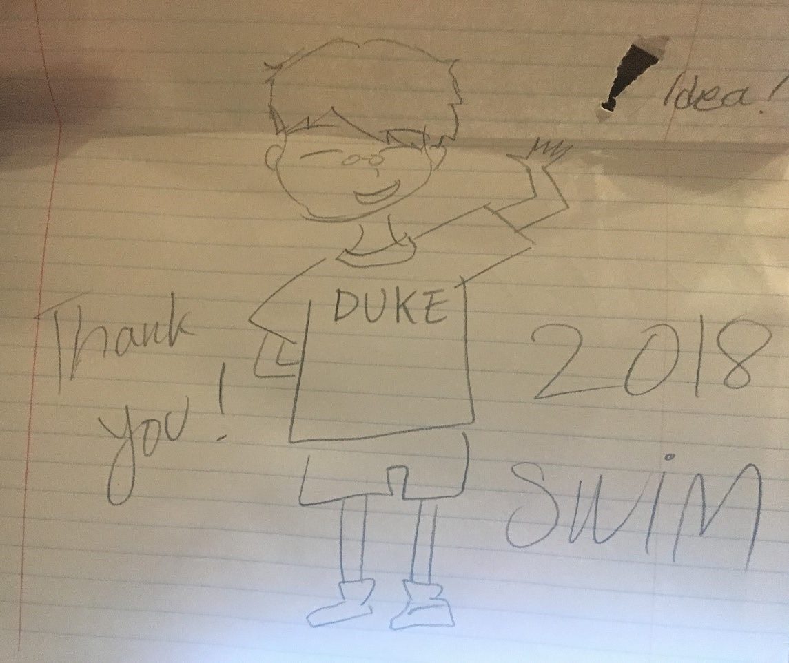 Drawing saying "Thank you! 2018 SWiM"