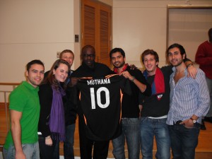 Lilian Thuram with Students from Duke's "World Cup and World Politics" Class, November 12, 2009