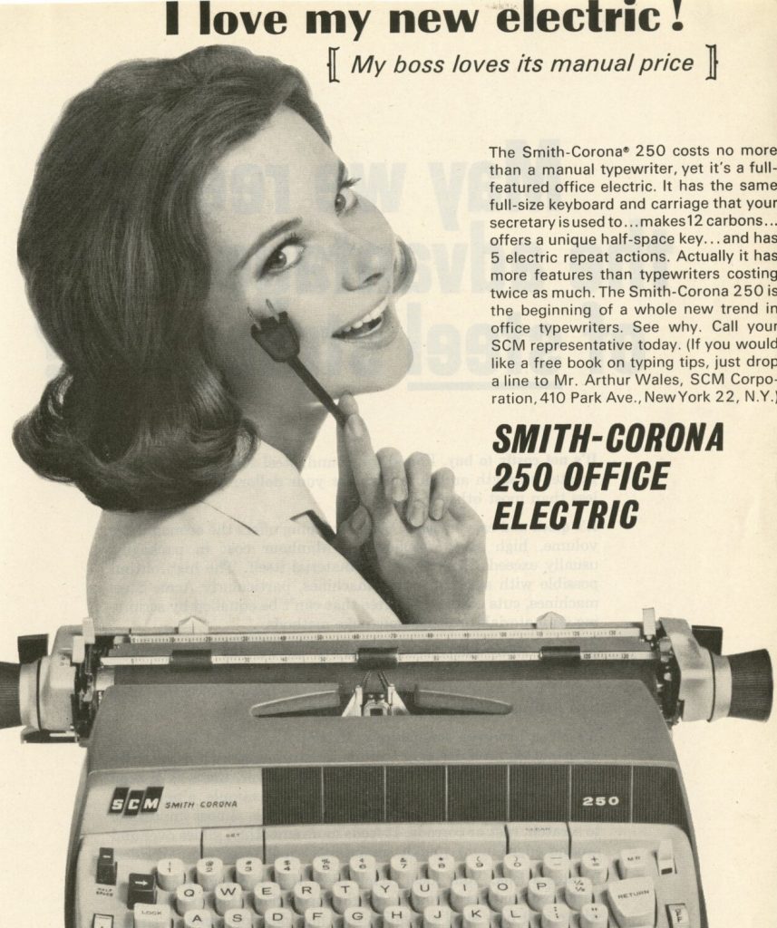 JWT Competitive Advertisements Collection, 1964-5 c.1, Office Equipment, "Typewriters"